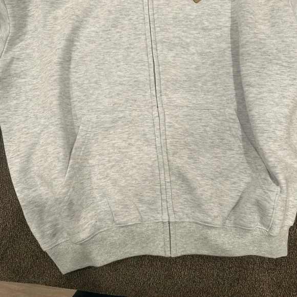 NWT SKIMS Light Gray Cotton Fleece Classic Zip Up Hoodie - Picture 4 of 6